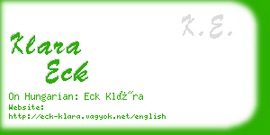 klara eck business card